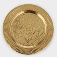 Поднос из нержавеющей стали &laquo;Ярил&raquo;, d=30 см, цвет золотой
