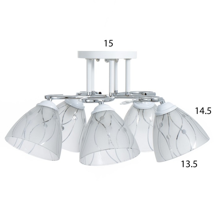 Люстра "Авиталь" 5хЕ27 40Вт бело-хромовый 58х58х27 см BayerLux