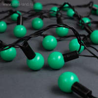 Гирлянда «Нить» 10 м с насадками «Шарики 2.5 см», IP44, тёмная нить, 100 LED, свечение зелёное, 8 режимов, 220 В Гирлянда «Нить» 10 м с насадками «Шарики 2.5 см», IP44, тёмная нить, 100 LED, свечение зелёное, 8 режимов, 220 В