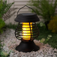 Садовый светильник Uniel на солнечной батарее &laquo;Факел&raquo;, 12 &times; 30 &times; 12 см, эффект пламени