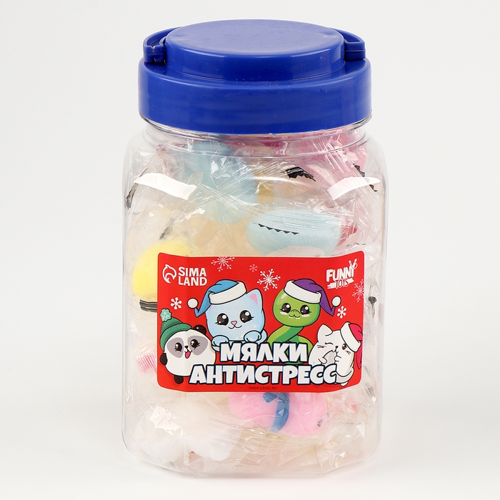 Новогодняя антистресс сквиш мялка, змея «Весёлый Новый год», в банке, фасовка 20 шт. Новогодняя антистресс сквиш мялка, змея «Весёлый Новый год», в банке, фасовка 20 шт.