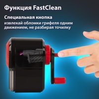 Точилка механическая BRAUBERG ULTRA, крепление к столу, корпус чёрный с красным Точилка механическая BRAUBERG ULTRA, крепление к столу, корпус чёрный с красным