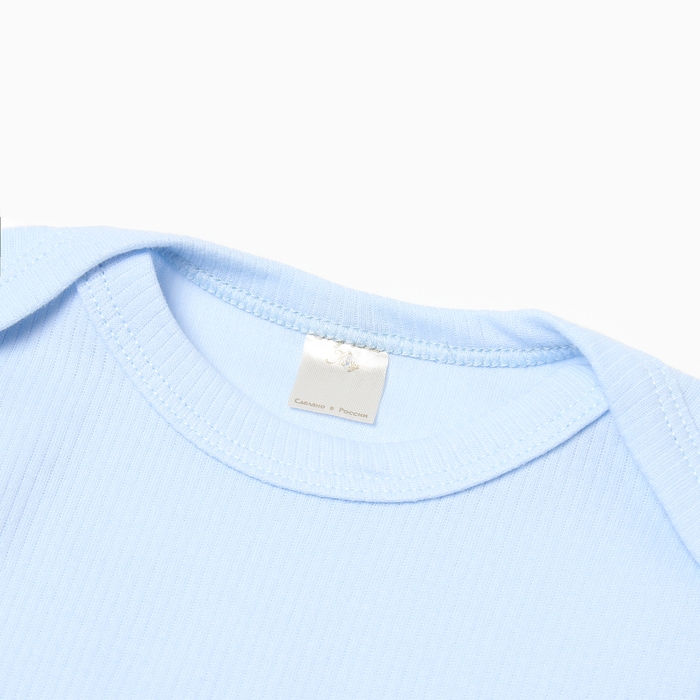 Боди детское с длинным рукавом, цвет голубой, рост 80