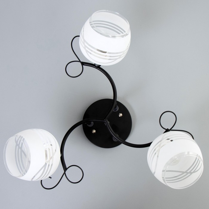 Люстра "Милава" 3хЕ27 40Вт чёрно-хромовый 62х62х27 см BayerLux