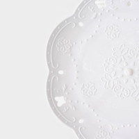 Блюдо для торта и пирожных 2-х ярусное Доляна &laquo;Вивьен&raquo;, d=22 см, 36&times;22&times;19,5 см, цвет белый