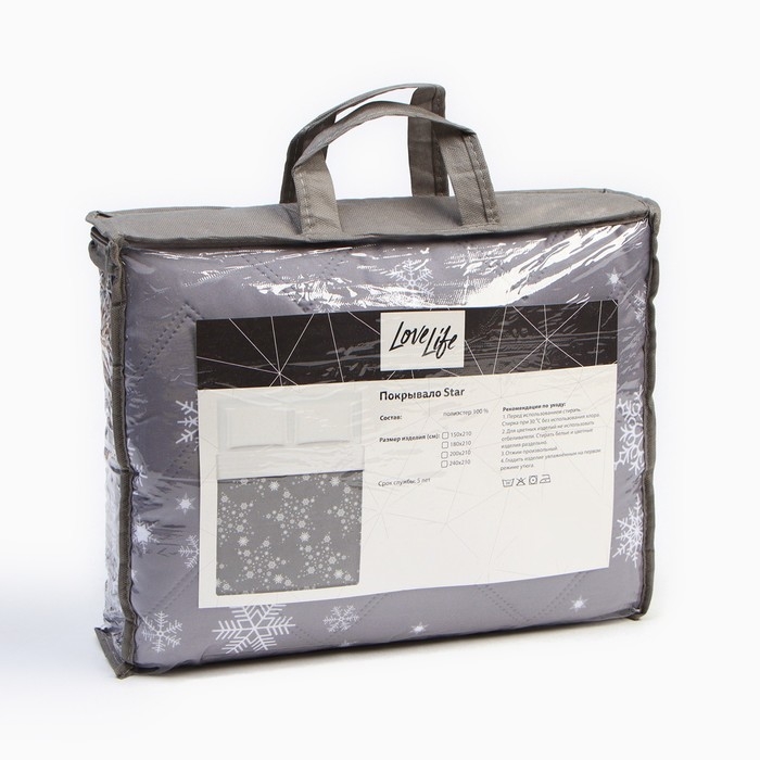 Покрывало LoveLife евро Star 200*210±5см, микрофайбер, 100% п/э Покрывало LoveLife евро Star 200*210±5см, микрофайбер, 100% п/э
