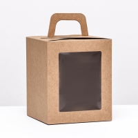 Коробка для десерта, упаковка кондитерская, крафт, 15 х 15 х 18 см Коробка для десерта, упаковка кондитерская, крафт, 15 х 15 х 18 см