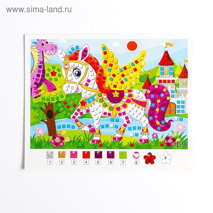 Мозаика стикерная &laquo;Пегас&raquo; блестки, стразы