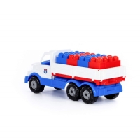 Автомобиль бортовой &laquo;Сталкер&raquo;, цвет бело-синий + конструктор &laquo;Юниор&raquo;, 20 элементов