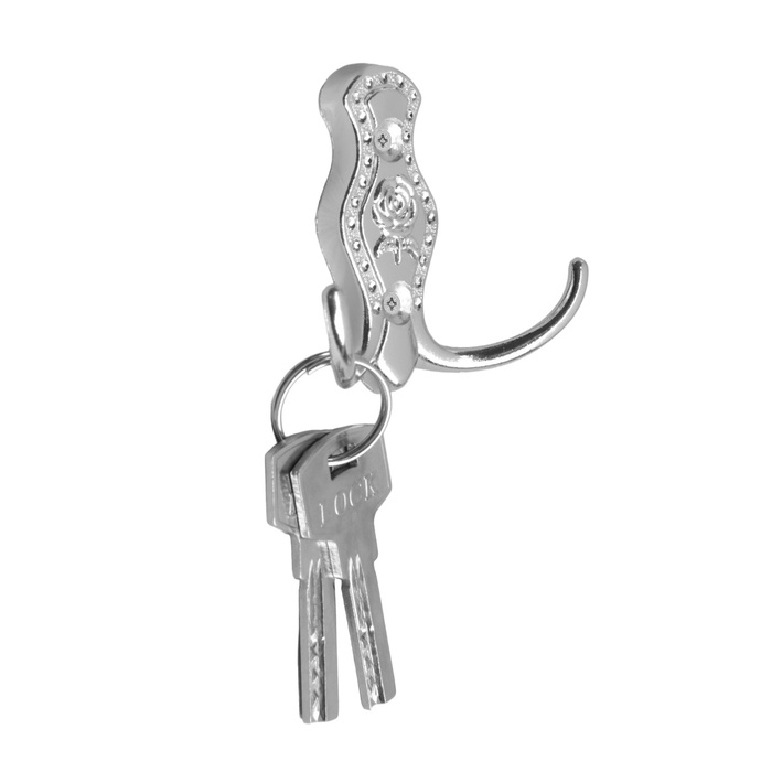 Крючок мебельный ТУНДРА TKD023, двухрожковый, хром Крючок мебельный ТУНДРА TKD023, двухрожковый, хром