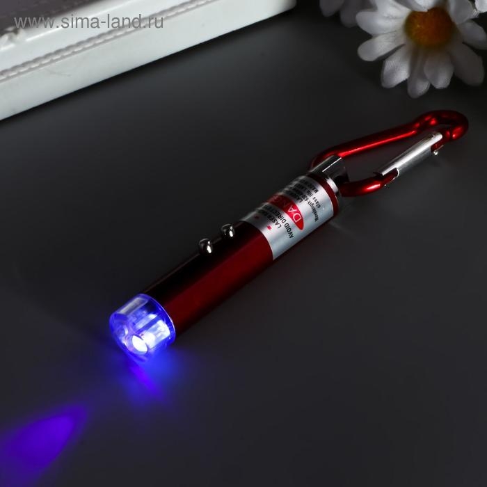 Фонарик+лазер 3 режима Фонарик+лазер 3 режима "Металлик" МИКС 6х1х1 см