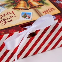 Новый год. Коробка подарочная новогодняя складная, упаковка, &laquo;Колокольчики&raquo;, 16 &times; 12 &times; 5 см.