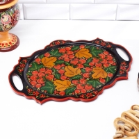 Поднос &laquo;Хохлома&raquo;, овал, ручная роспись, 41х25см
