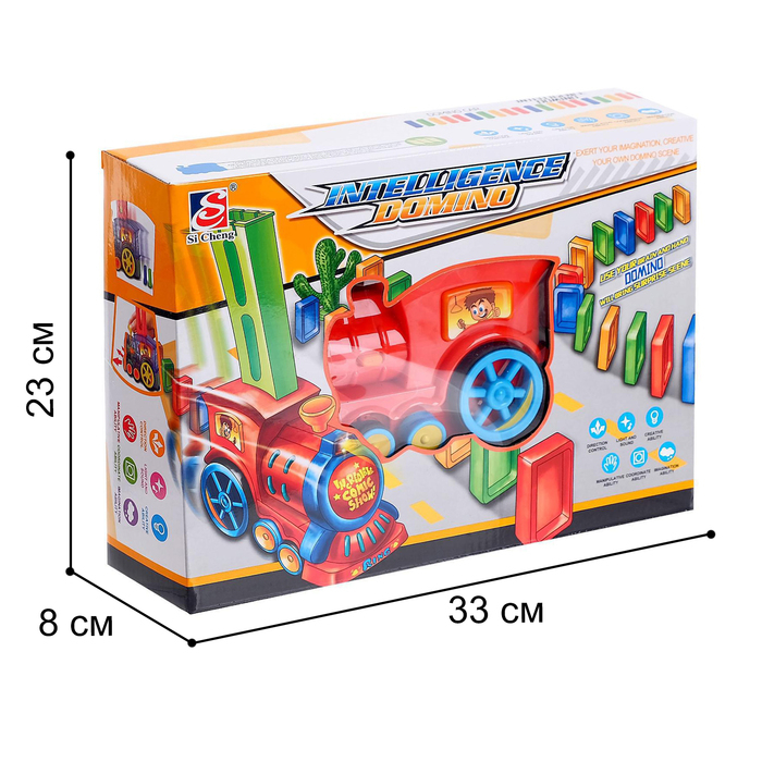 Паровоз &laquo;Домино&raquo;, работает от батареек, световые эффекты, МИКС