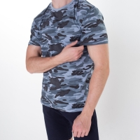 Футболка мужская камуфляж пятна, цвет серо-голубой, размер 48 Футболка мужская камуфляж пятна, цвет серо-голубой, размер 48