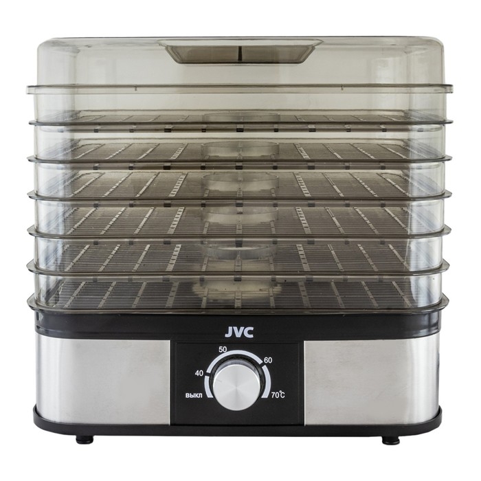 Сушилка для овощей и фруктов jvc JK-FD751, 245 Вт, 6 уровней, серебристо-чёрная Сушилка для овощей и фруктов jvc JK-FD751, 245 Вт, 6 уровней, серебристо-чёрная