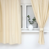 Комплект штор д/кухни с подхватами Этель Home цв. молочный, 150х180 см - 2 шт Комплект штор д/кухни с подхватами Этель Home цв. молочный, 150х180 см - 2 шт