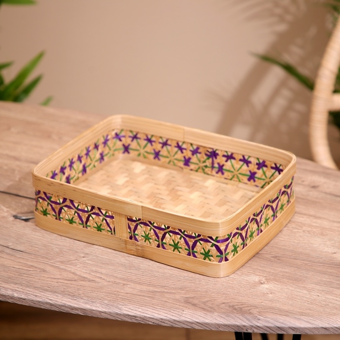 Корзинка плетёная, из бамбука 30х23х8 см