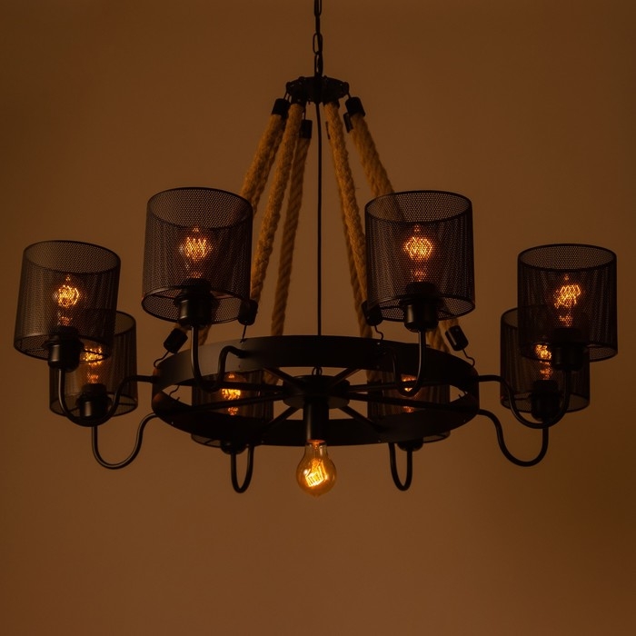 Светильник "Ричард" 8хЕ27 60Вт черный 75х75х35-75см BayerLux