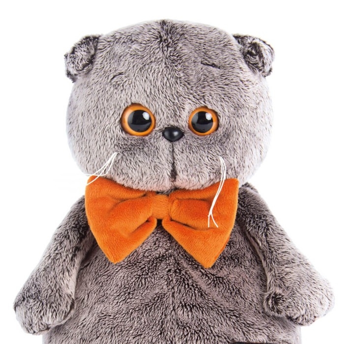 Мягкая игрушка &laquo;Басик&raquo; с рыжим бархатным бантом, 19 см