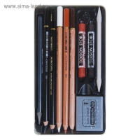 Художественный набор Koh-I-Noor 8890, GIOCONDA, 10 предметов в металлическом пенале Художественный набор Koh-I-Noor 8890, GIOCONDA, 10 предметов в металлическом пенале