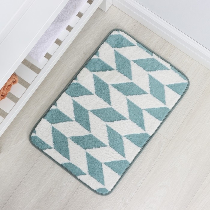 Коврик для ванной и туалета Доляна &laquo;Ралли&raquo;, 40&times;60 см, цвет бирюзовый