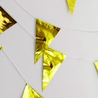 Гирлянда &laquo;Флажки&raquo;, 20 флажков, 10 метров, цвет золотой