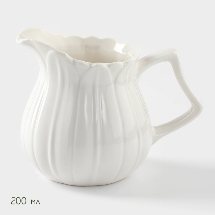 Набор фарфоровый сервировочный BellaTenero «Тюльпан», 4 предмета: молочник 200 мл, сахарница с крышкой 170 мл, бамбуковая подставка, ложка, цвет белый Набор фарфоровый сервировочный BellaTenero «Тюльпан», 4 предмета: молочник 200 мл, сахарница с крышкой 170 мл, бамбуковая подставка, ложка, цвет белый