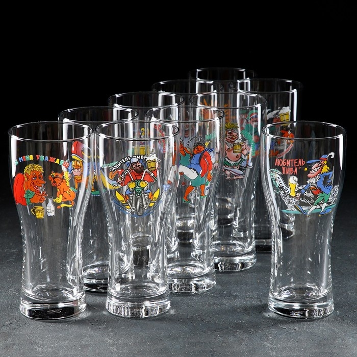 Бокал для пива &laquo;По пивку&raquo;, 500 мл, рисунок МИКС