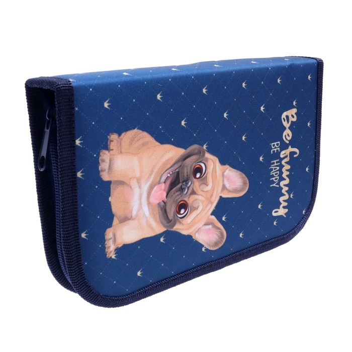 Пенал 1 секция, 130 х 210 х 40 мм, 2 откидные планки, тканевый, Calligrata TOP, Content Пенал 1 секция, 130 х 210 х 40 мм, 2 откидные планки, тканевый, Calligrata TOP, Content "Бульдожка"