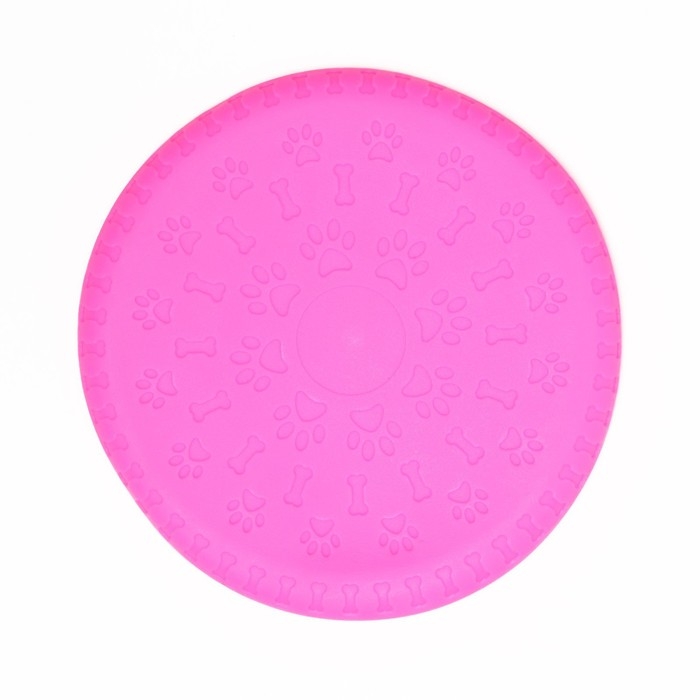 Фрисби Фрисби "Косточки и лапки", 18,6 см, термопластичная резина, розовый