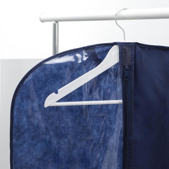 Чехол для одежды, 60&times;100 см, спанбонд, цвет синий