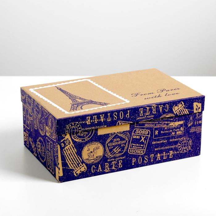 Набор крафтовых коробок 10 в 1, упаковка подарочная, &laquo;Почта&raquo;, 12 х 7 х 4 - 32.5 х 20 х 12.5 см