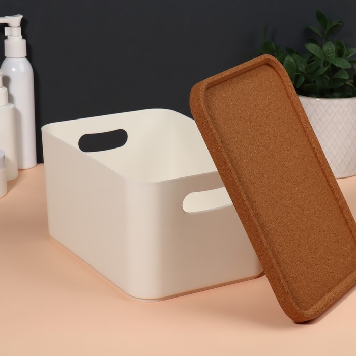 Набор органайзеров для хранения косметических принадлежностей &laquo;Korely&raquo;, 23,5 &times; 16,6 &times; 19,3 см, цвет слоновая кость