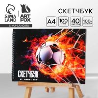 Скетчбук А4, 40 л. 100 г/м &laquo;Футбол&raquo;