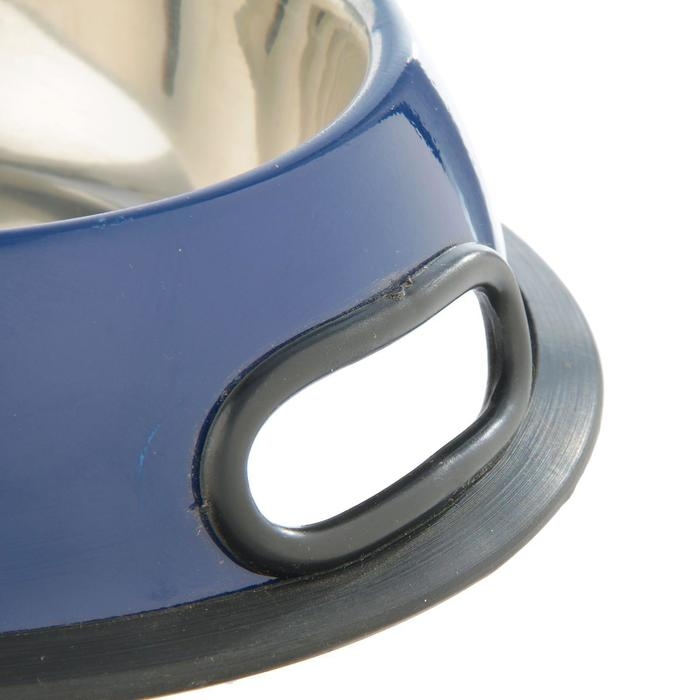 Миска с нескользящим основанием округлая цветная с ручкой, 450 мл, голубая Миска с нескользящим основанием округлая цветная с ручкой, 450 мл, голубая