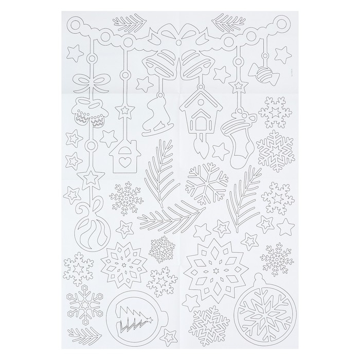 Декор на окна &laquo;Зимние узоры&raquo;, 4 листа с основами для вырезания, формат А1