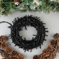 Гирлянда &laquo;Нить&raquo; 20 м, IP44, тёмная нить, 200 LED, свечение мульти, 8 режимов, 220 В