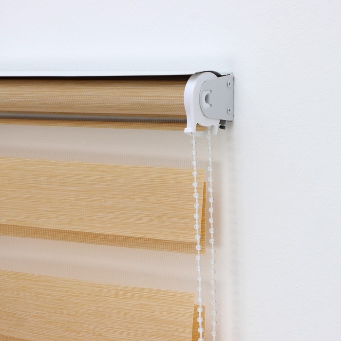 Штора рулонная &laquo;День-ночь&raquo; под лен, 90&times;180 см (с учётом креплений 3,5 см), цвет бежевый