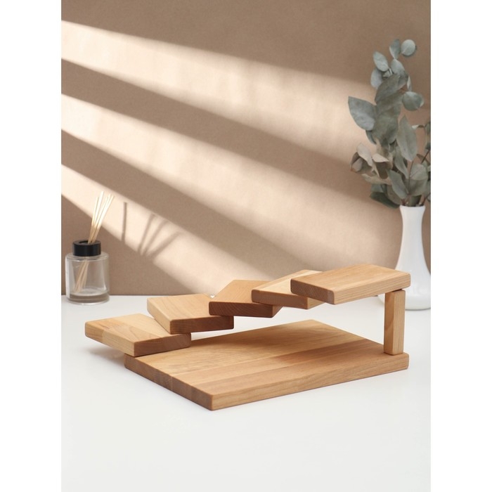 Доска для подачи с подиумами, этажерка 28&times;19.5&times;11см, берёза