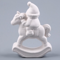 Новый год! Фигурка под роспись &laquo;Снеговичок верхом&raquo;, с кистью