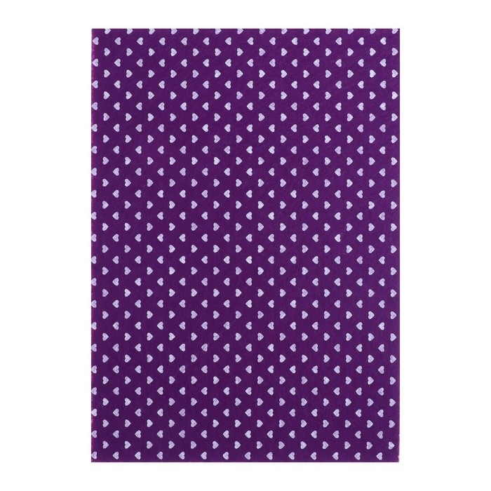 Фетр цветной мягкий с рисунком A4 deVENTE. Hearts 5 цветов, 5 листов, толщина 2 мм