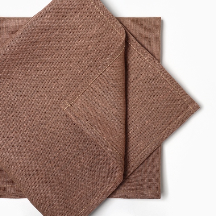 Набор салфеток с декорат. кольцами Этель Sand 40х40 см - 4 шт, 100% лён