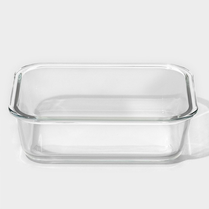Контейнер для еды из жаропрочного стекла Доляна &laquo;Клик&raquo;, 620 мл, 18&times;14&times;6,5 см, с крышкой