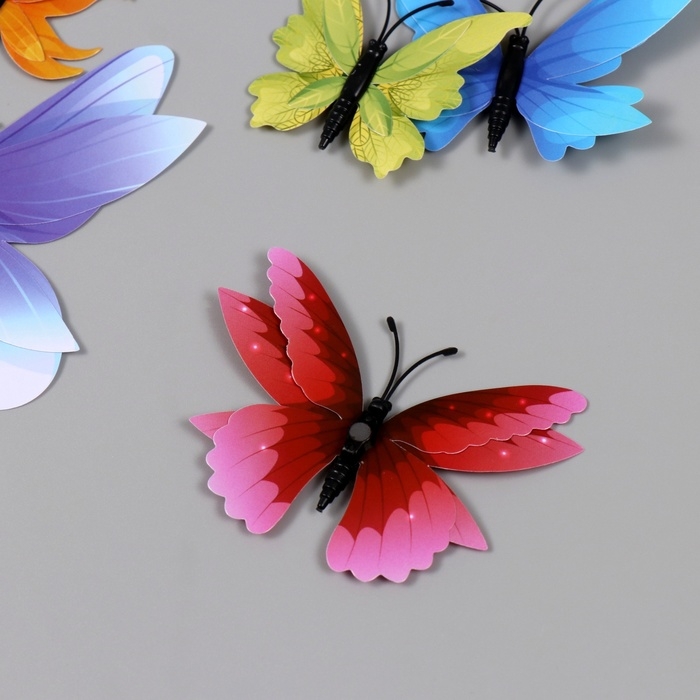 Магнит пластик Магнит пластик "Яркие бабочки" набор 12 шт