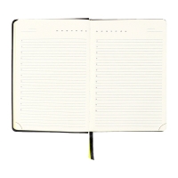 Ежедневник недатированный, A5, 136 листов, кожзам, deVENTE. Ultra, твердая обложка, тиснение фольгой, перфорация, ляссе, блок 70%, черный/желтый Ежедневник недатированный, A5, 136 листов, кожзам, deVENTE. Ultra, твердая обложка, тиснение фольгой, перфорация, ляссе, блок 70%, черный/желтый