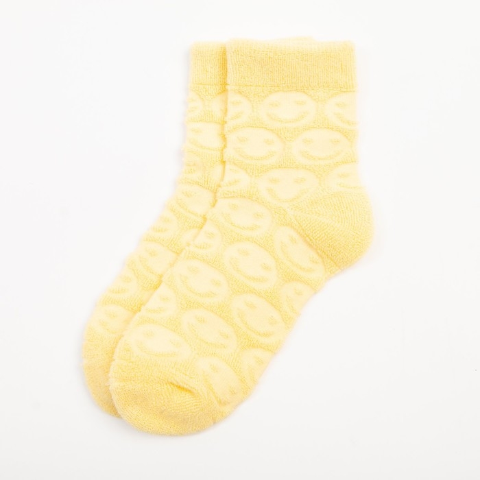 Носки для девочки махровые KAFTAN &laquo;Смайлики&raquo;, размер 16-18 см, цвет жёлтый