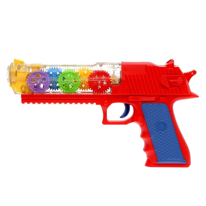 Пистолет с шестерёнками SPAY, дым, свет, звук, на батарейках