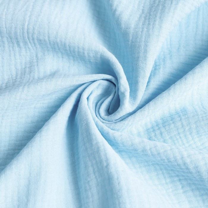 Пелёнка муслиновая Крошка Я "Light blue", 135х100см, двухслойная, 100 % хлопок