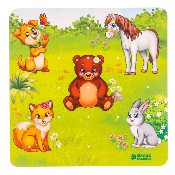 Геоборд с доп. элементами &laquo;Мамы и дети&raquo; 20&times;20 см